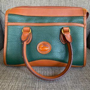 Dooney & Bourke Green and Tan Pebble Leather Purse